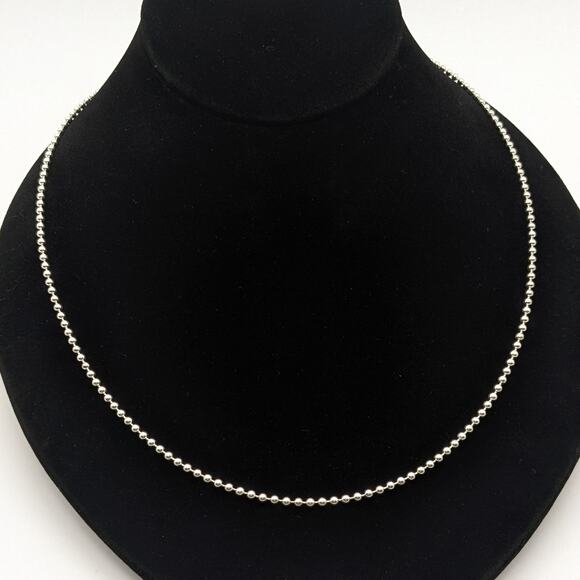 Sterling Silver 925 Milor Italy Ball Bead Chain Necklace 20in 2.4mm 8.18g - Picture 1 of 5